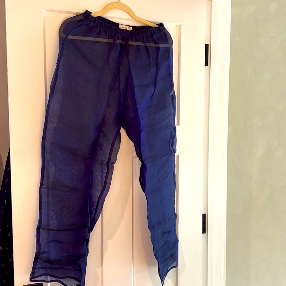 Wide Leg Sheer Navy Women’s Pants